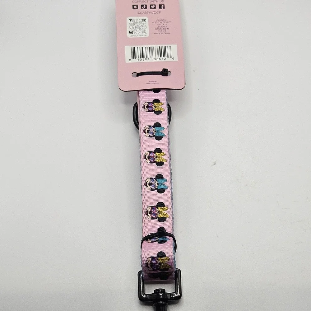 Disney Sassy Woof Minnie Mouse Pink 4 Foot Dog Leash For Small/medium Dog‎